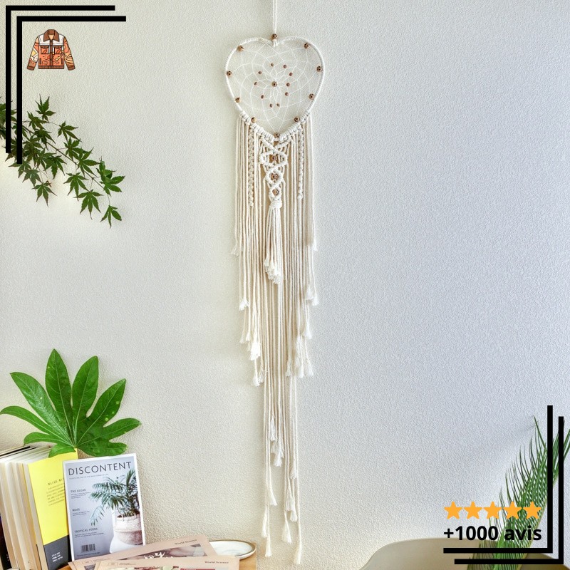 Attrape-rêves Grand Rond Noir - Fait Main, Décoration Murale Bohème, 26,5 Cm De Diamètre, Avec Plumes - 7